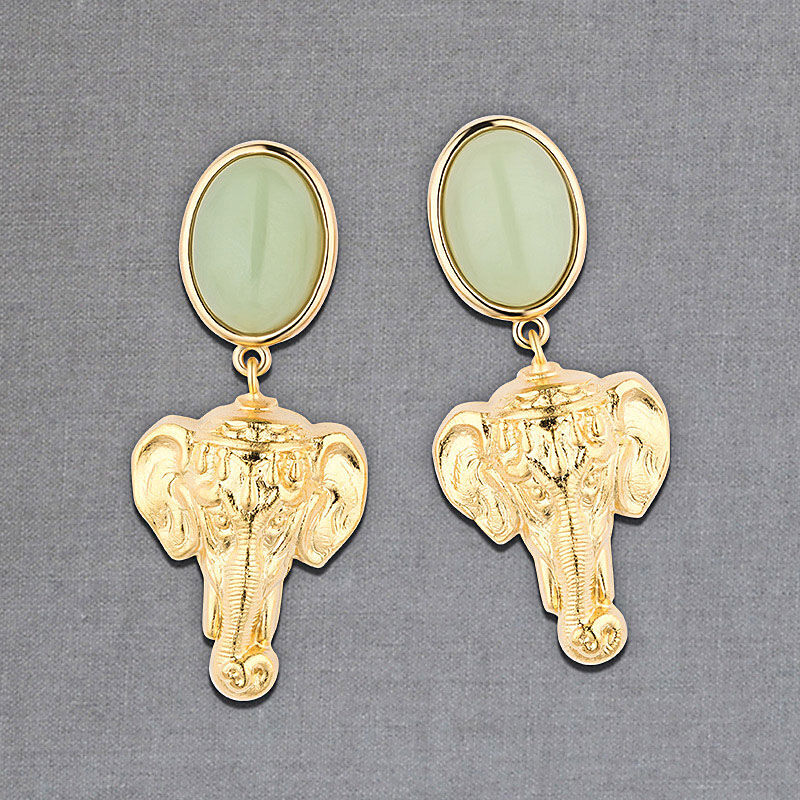 Goldene Elefanten Ohrringe bei SchwesterSchwester