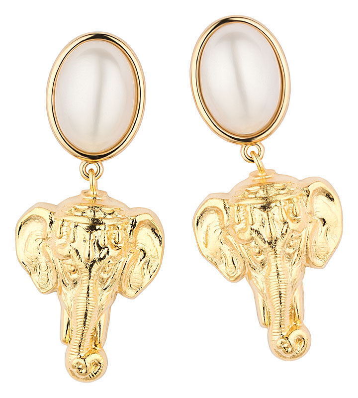 Schöne goldene Elefanten Ohrringe