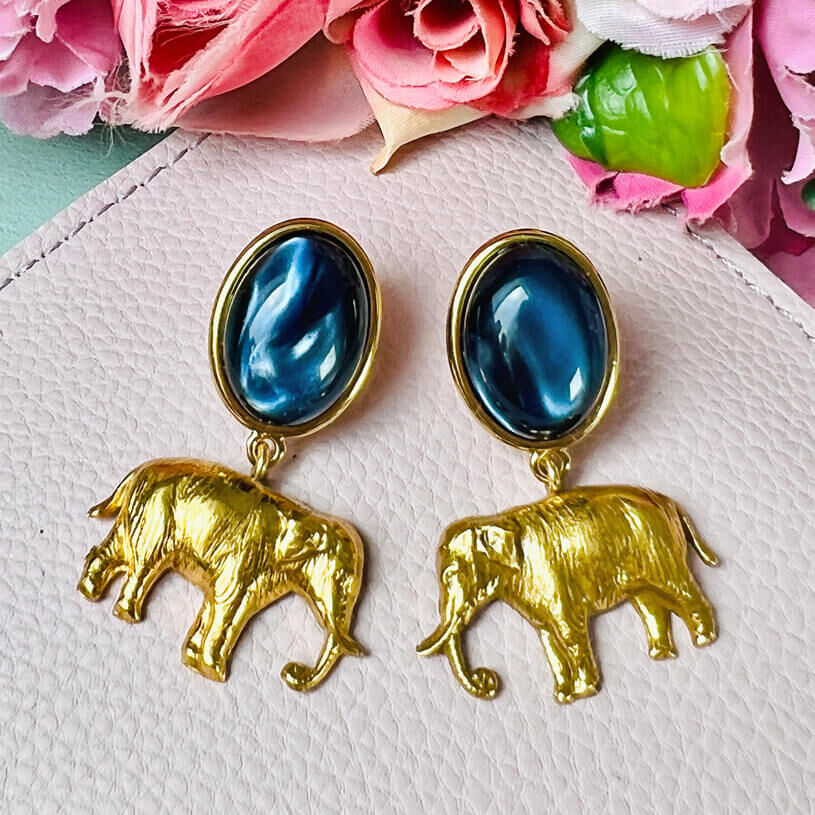 hochwertig vergoldet Unsere Elefanten-Ohrringe und